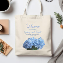 Bolsas de Boas-Vindas Casamento Hortênsias Azuis F