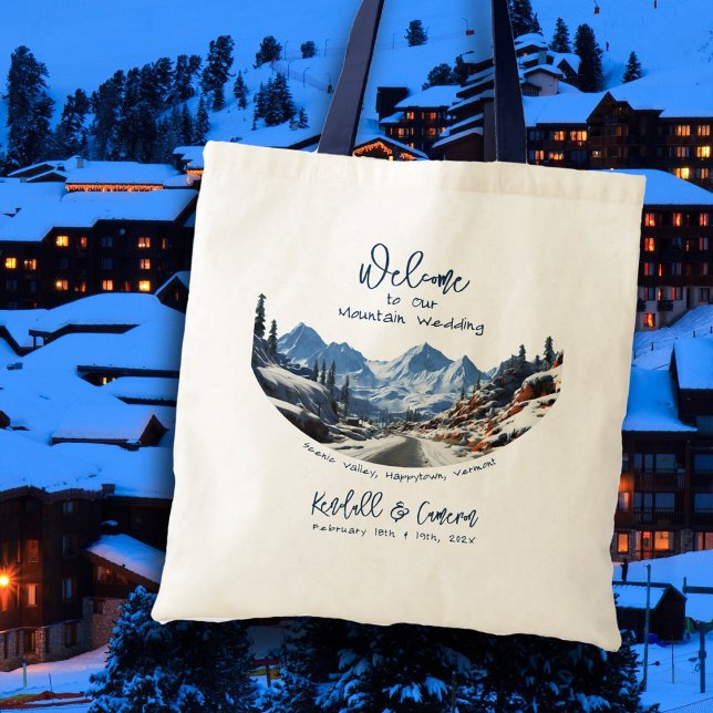Bolsas de boas-vindas do Winter Mountain Weds (Criador carregado)