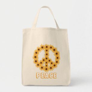 Bolsas de canvas de Sinais de Paz de Girassol