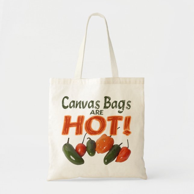 Bolsas de canvas Engraçadas Estão Quentes! Com Pim (Frente)