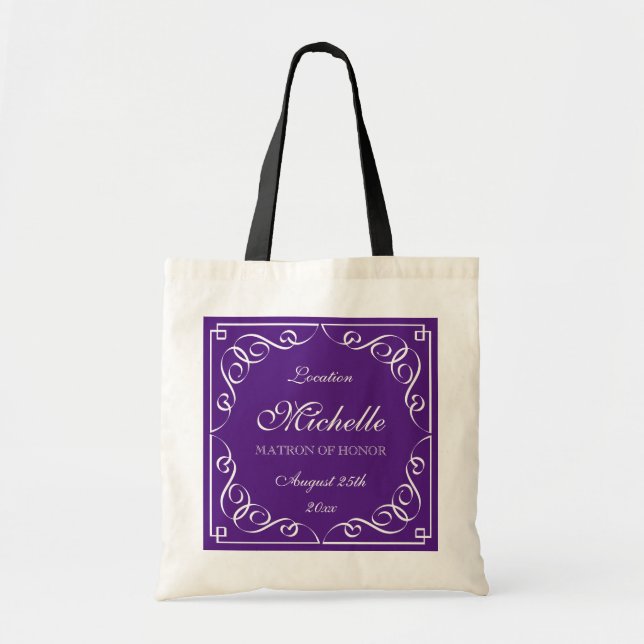 Bolsas de casamento elegantes roxas para madrinha  (Frente)