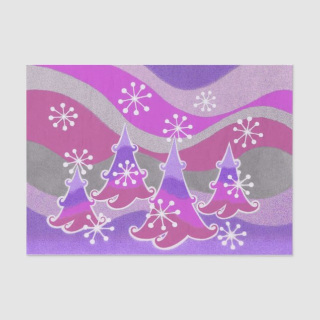 Bolsas de inverno Papel tecidular roxo (Frente )