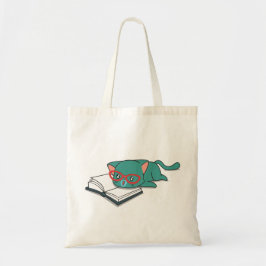 Bolsas de mão com design de gato com livro