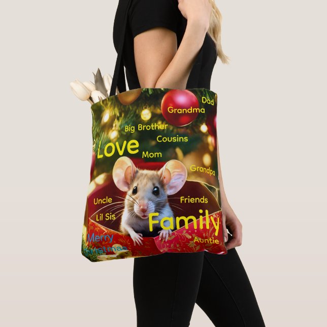 Bolsas de mão para mulheres com amor de Natal Rato (Close Up)
