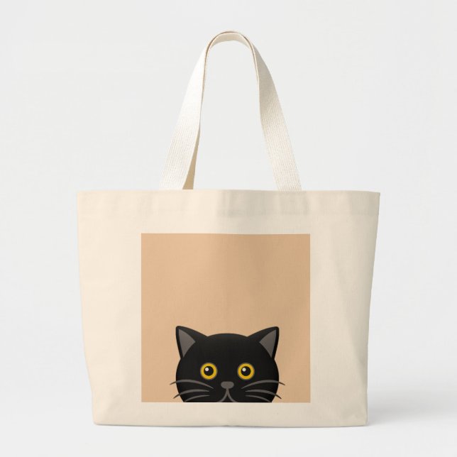 BOLSAS DE MÃO PRETA DE PEEKING GATO (Frente)