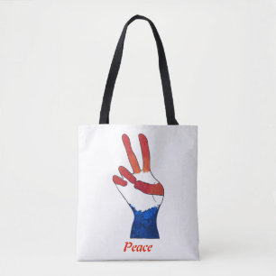Bolsas de Mão Vermelha Patriótica e Sinais de Pa