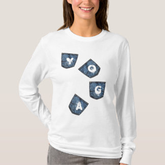 Bolsas de Mock Denim - Camisas de Yoga com Hoodie