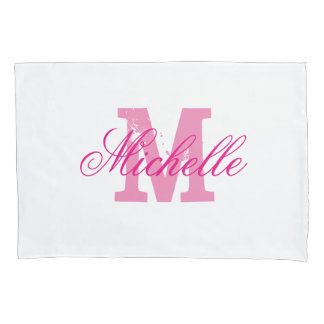 Bolsas de monograma personalizadas, de cor rosa