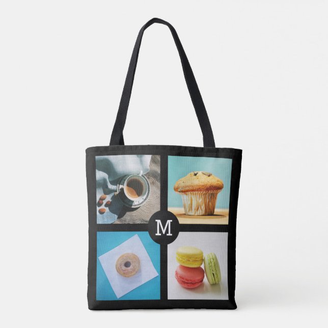 Bolsas de monograma personalizadas de foodie (Verso)