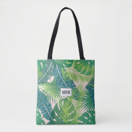 Bolsas de monograma personalizadas de padrão Folha