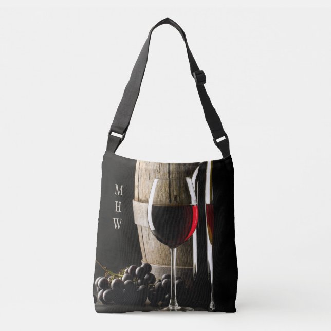 Bolsas de monograma personalizadas do Vinho (Frente)