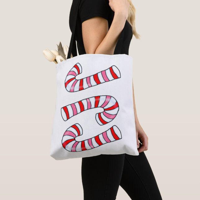 Bolsas de Natal Candy Cane Feliz Natal para Mulher (Close Up)