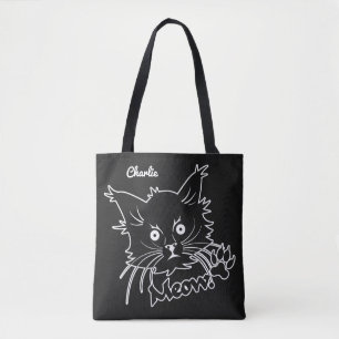 Bolsas de nome personalizado de Cat Preta