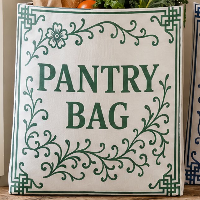 "BOLSAS DE PANTRY DE CHÁ VERDE" - TOTE CHINOISERIE (Our Totes: "GREEN TEA"; 2 sizes)