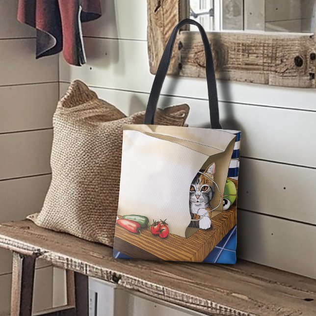 Bolsas de Papel Gato Cozinha Azul (Criador carregado)