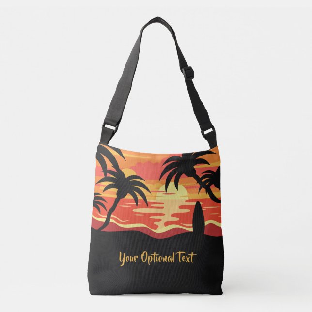 Bolsas de praia de texto personalizado Tropical Su (Frente)