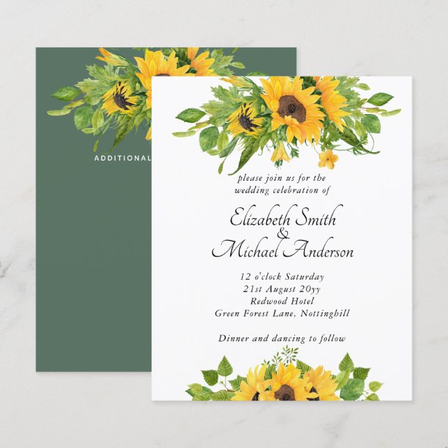 Bolsas de Rua Solar do País de Orçamento Convites  (Frente/Verso)