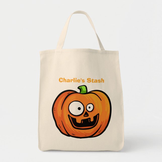 Bolsas de texto personalizadas do Halloween Pumpki (Frente)
