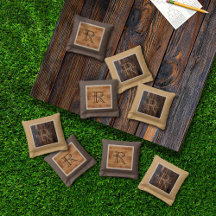 Bolsas de toques de madeira russa Monogramas