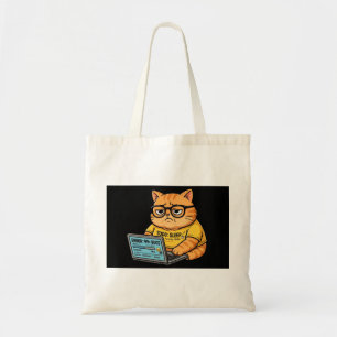 Bolsas engraçadas de programador de gato laranja