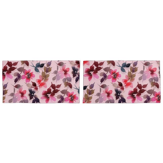 Bolsas - Impressão Floral em um Fundo Rosa (Frente - conjunto)