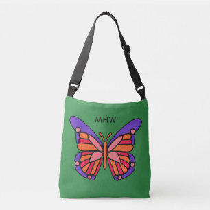 Bolsas personalizadas de monograma de borboletas e