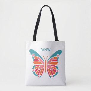 Bolsas personalizadas de monograma de borboletas e