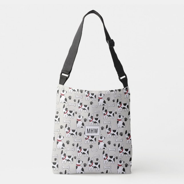 Bolsas personalizadas de monograma de padrão de ca (Frente)