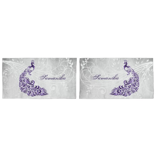 Bolsas Personalizadas de Peacock Roxo (Frente - conjunto)