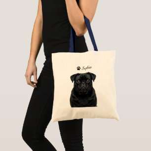 Bolsas Personalizadas de Tote com Retrato de Pug P