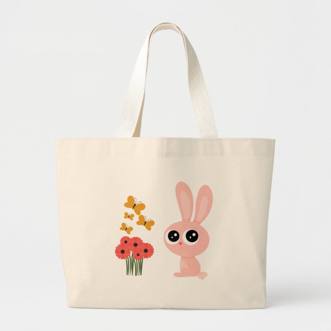 Bolsas Tote Coisas Fofas de Coelho Borboleta (Frente)