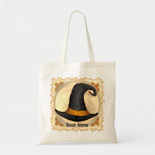Bolsas tote de chapéu de bruxa torcido, (Frente)