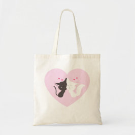 Bolsas Tote Design Fofo de Gato Rosa