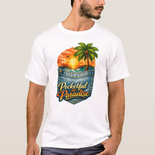 Bolsinho de Paraíso – Pôr do Sol Tropical Camiseta