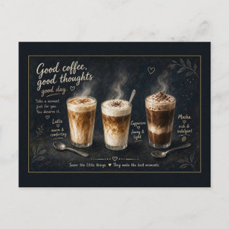 Bom Café Boas Ideias Latte Mocha Cartão Postal