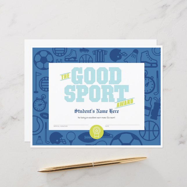 Bom certificado desportivo (Frente/Verso In Situ)