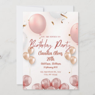 Bom convite de aniversário elegante.