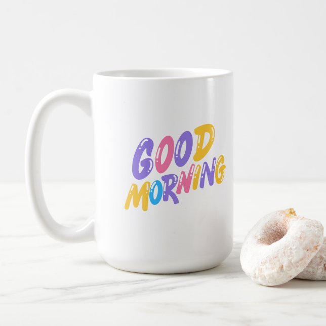 Bom dia 😁 caneca de café 15oz (Com Donut)