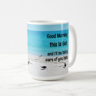 "Bom dia, este é Deus" Caneca de Café