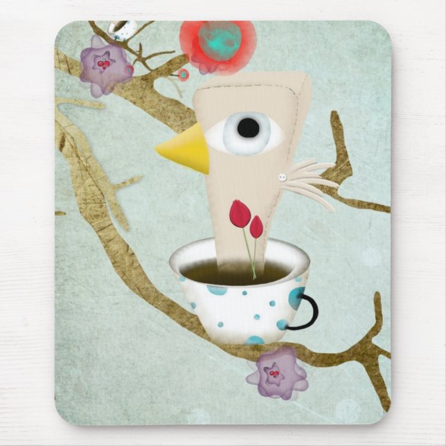 Bom dia inseto feio aqua rosa art Mousepad (Frente)