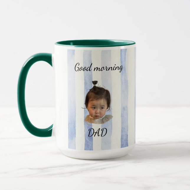 Bom Dia Papai Caneca Personalizada com Foto Presen (Esquerda)