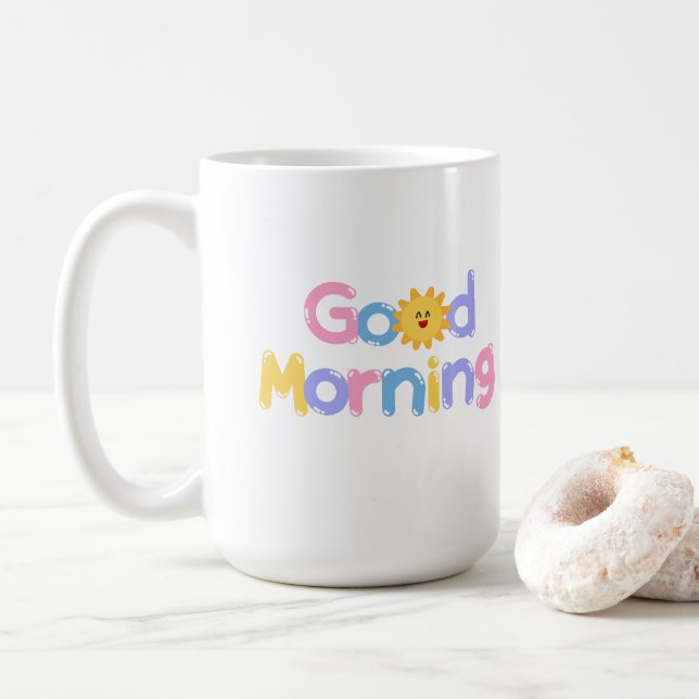 Bom dia Sun 😁 caneca de café 15oz (Com Donut)