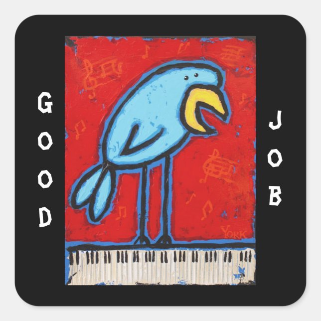 bom trabalho com adesivos de piano com bluebird (Frente)