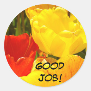 Bom Trabalho! Os adesivos Red Yellow Tulip Flowers
