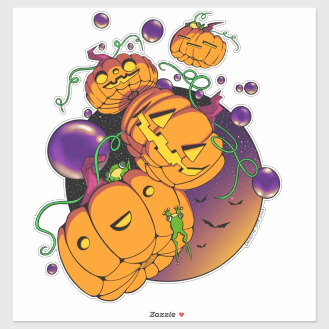 Bombas de Halloween com sapo adesivo (Folha)