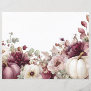 Bombas de outono e flores caem em papel de capa
