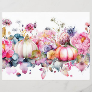 Bombas de outono e flores caem em papel de capa