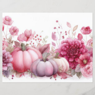 Bombas de outono e flores caem em papel de capa