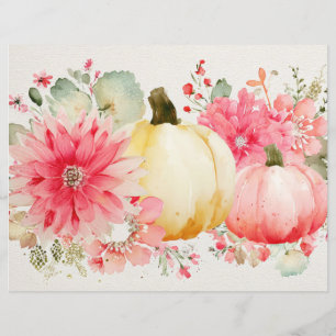 Bombas de outono e flores caem em papel de capa