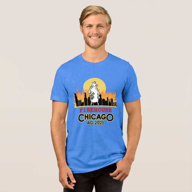 Bombeiro masculino no Chicago Tee (Frente Completa)